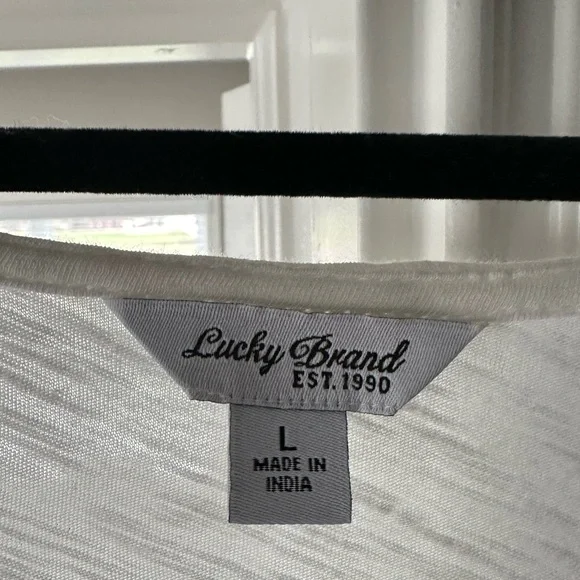 Lucky Brand White Tee with Lace front - Picture 2 of 4